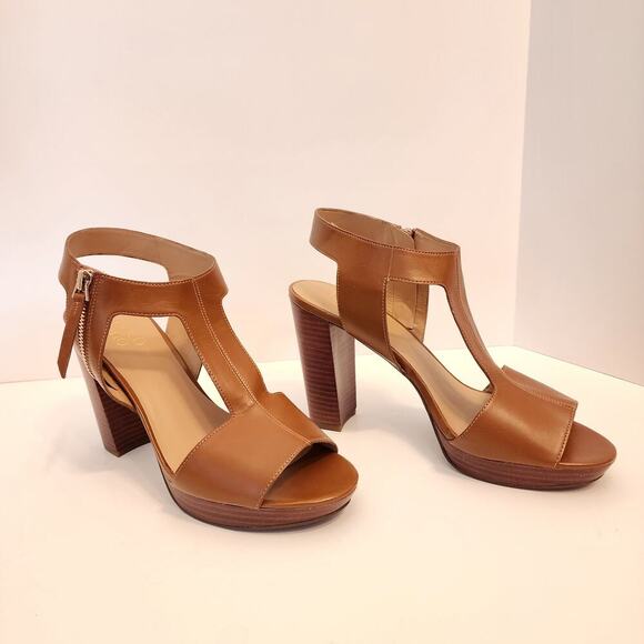 Franco Sarto Myriad Platform Sandals Brown Leather Women's‎ SZ 10 - Picture 1 of 8